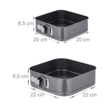 Relaxdays 5-Piece Set of Square Springform Pans