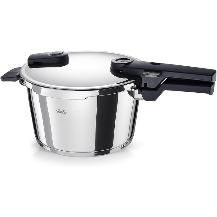 Каструля-скороварка Fissler Vitaquick 4.5 л, Ø 22 см, нержавіюча сталь, 2 режими приготування, Made in Germany, індукційна плита