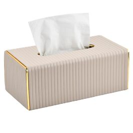 Скляна коробка для серветок, органайзер для косметичних серветок, прямокутна, бежевого кольору