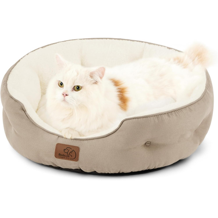 Кішка ліжко BEDSURE - м'яке, зручне ліжко для котів та маленьких собак, 51x48x15 см