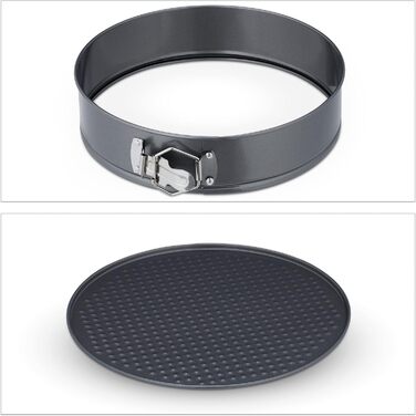 Набір форм для випічки Relaxdays, 7 шт., круглі, з нержавіючої сталі, антипригарне покриття, Ø 14-28 см, антрацит