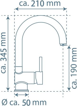 Змішувач кухонний EISL FUTURA NI182GANI з високим виливом, одноlever, хром/чорний матовий