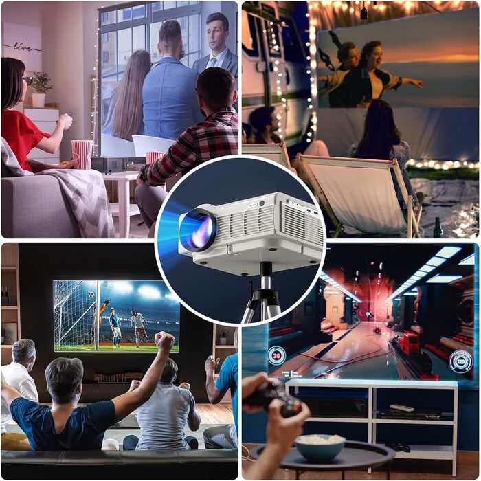 Beamer YEZMEK 5G WiFi Bluetooth: Міні проєктор LED 1080P Full HD з підтримкою 4K, HDMI, USB, TF для дому та кіно