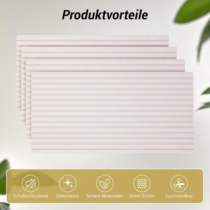 Акустичні панелі TONOR самоклеючі для шумоізоляції, звукопоглинаючі панелі для стін у студію, офіс та дім, 120x60x1.9 см, колір верблюжий (набір 8 шт)