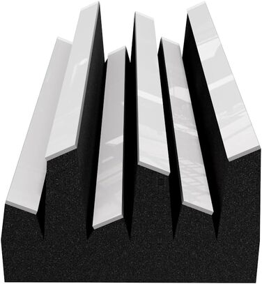 Набір акустичних диффузорів Arto-HALF 2D (2 шт.), 50 x 50 см, білий глянцевий пластик — панелі для звукопоглинання та шумоізоляції