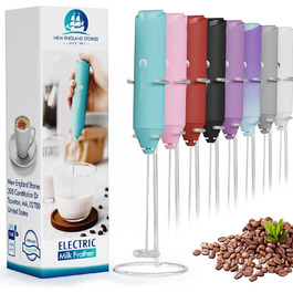 Ручний пінозбивач для молока: Mini Foam Maker для кави, капучино, матча, гарячого шоколаду. З підставкою, Aqua