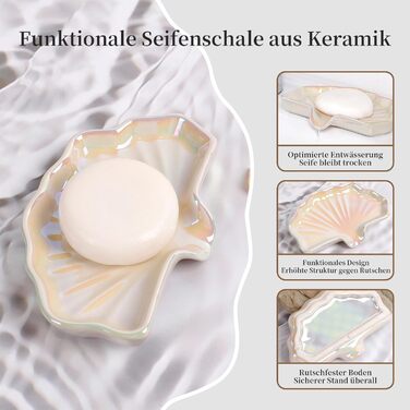 Керамічна мильниця з піддоном Antis's Home, Зелений мильниця-тримач для ванної, душу та умивальника, Сучасний дизайн