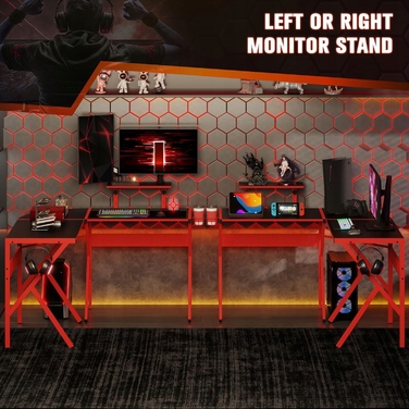 Великий кутовий ігровий стіл RED, 125 x 75 x 125 см