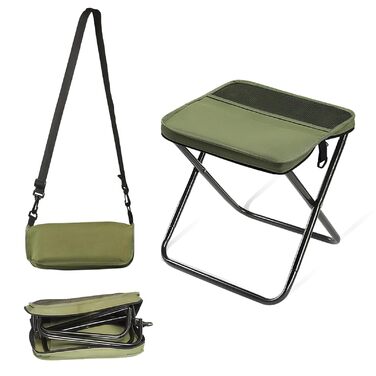 Складаний стільчик для кемпінгу, риболовлі, подорожей та саду (зелений, великий)