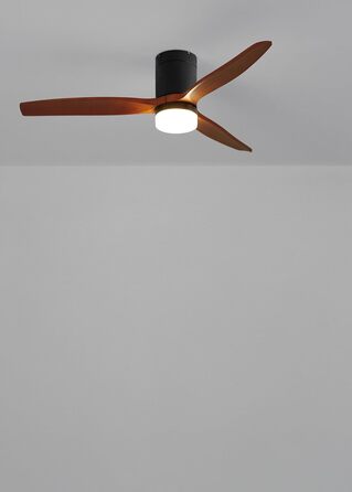 Вентилятор стельовий Windcalm M/ Deckenventilator ABS з дистанційним керуванням, 40W, Ø132cm, тихий, таймер 1-4 год, DC-двигун, літо/зима, з підсвіткою, дерев'яний дизайн