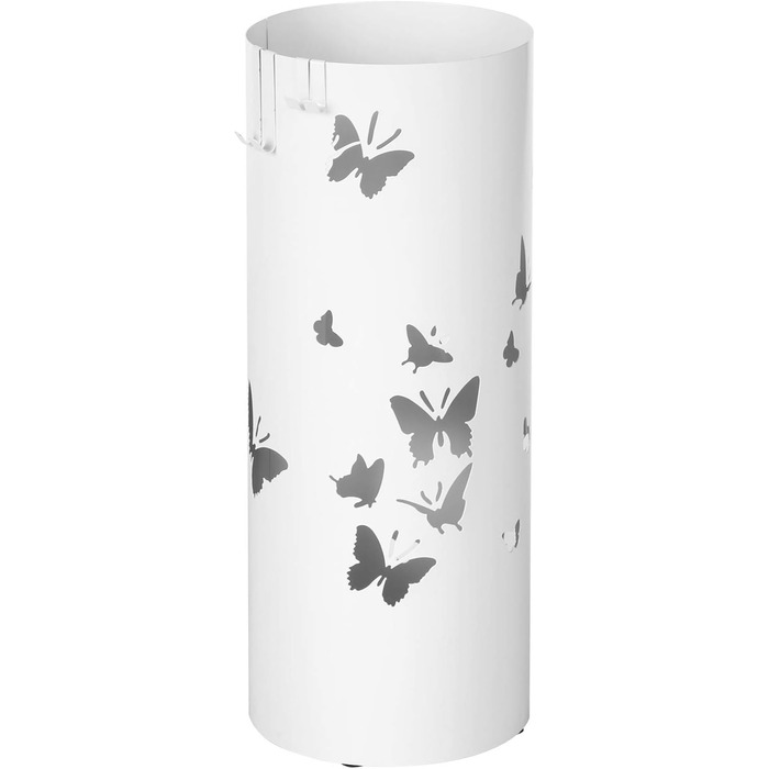 Підставка для парасоль під SONGMICS, металева, кругла, біла, з водозбірником, 49 x 19,5 см