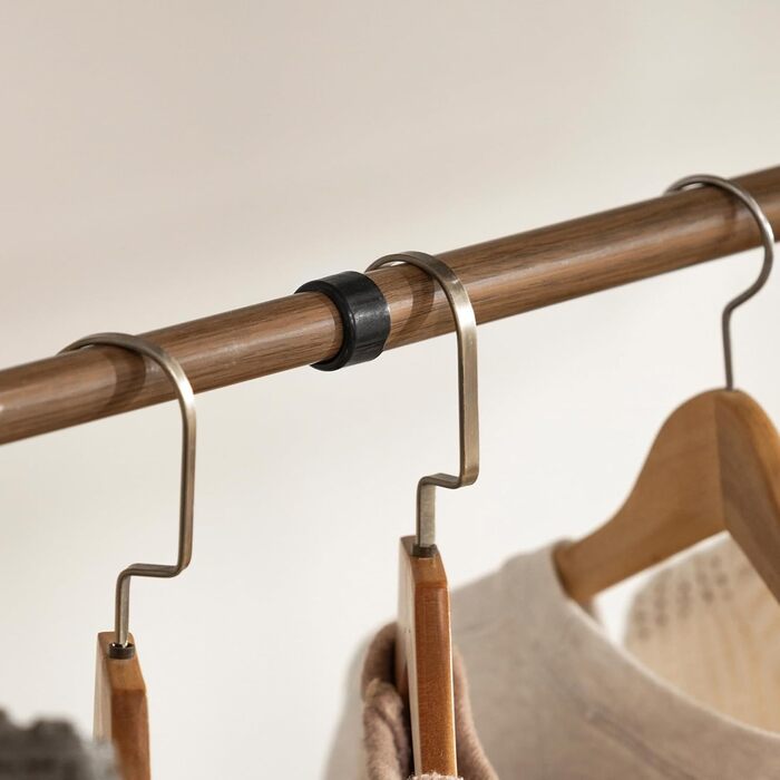 SoBuy KLS04-SCH Telescopic Clothing Rail with 5 Garment Rails and 2 Baskets Telescopic Wardrobe System Adjustable Shelf System B (209-311) x H (200-285) cm (Brown)