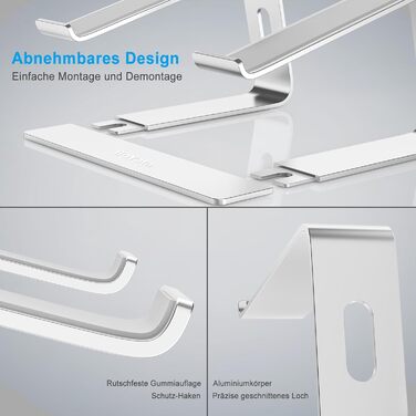 Підставка для ноутбука BoYata: ергономічна, алюмінієва, портативна, сумісна з MacBook, Dell, HP, Samsung, Acer (10-14 дюймів)