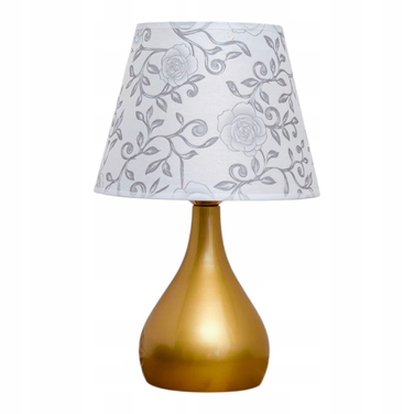 Сенсорна настільна нічна лампа з абажуром, LED, золотиста