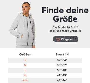 F London Худі з блискавкою для чоловіків - капюшонний пуловер з блискавкою. Ідеальний для повсякденного носіння та спорту (XXL, Сірий)