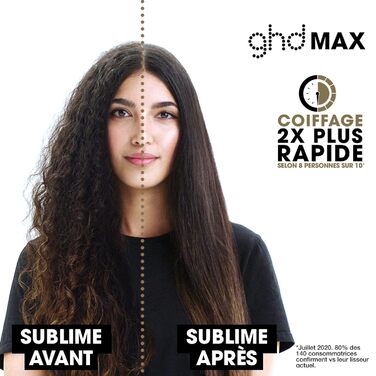 Випрямляч для волосся ghd max - професійний, чорний, для довгого, густого та кучерявого волосся