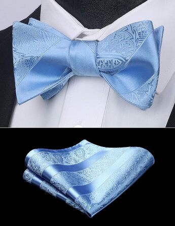 Чоловічий нагрудний хустинка HISDERN з візерунком пає, жаккард, для весілля, свята, самостійне зав'язування, блакитний