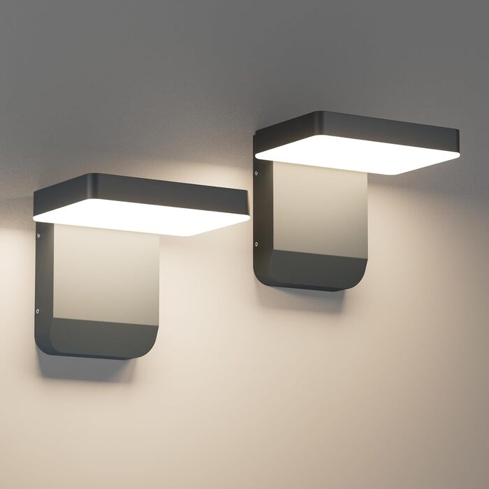 Зовнішнє LED-світильник K-Bright з датчиком руху, вологозахист IP65, для балкона та саду, темно-сірий