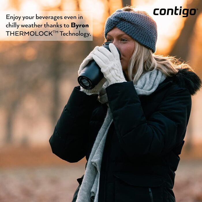 Термокружка Contigo Byron Snapseal з нержавіючої сталі, 470 мл, для кави з собою, виготовлена з BPA-free матеріалами