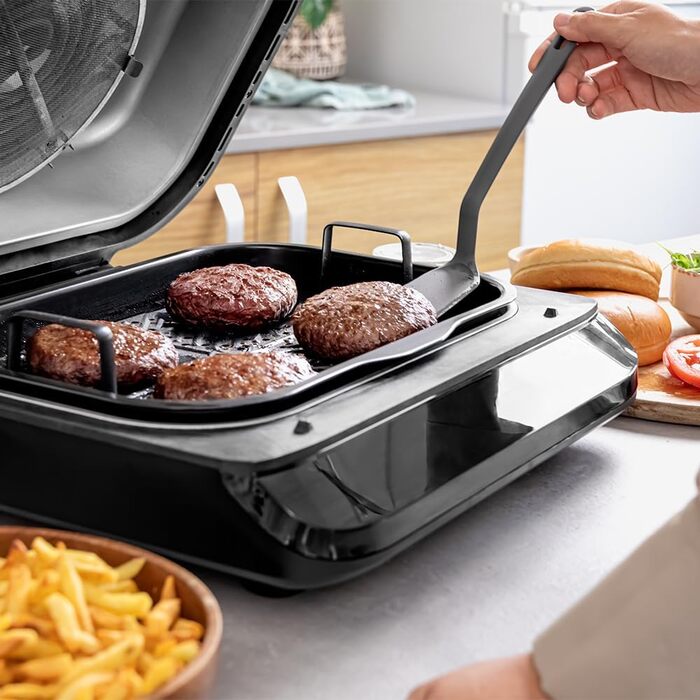 Cecotec Oil-Free Grill Air Fryer 6 L Cecofry FireDome 6000. Air Fryer. 2400 W, 6 cooking modes and 4 grilling levels, adjustable thermostat, including temperature sensor and 6-liter accessories.