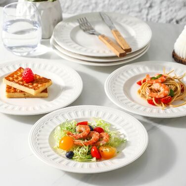 Набір сервіровочних тарілок UIBFCWN, 8 шт., 25.4 x 15.2 см, кераміка, білий колір