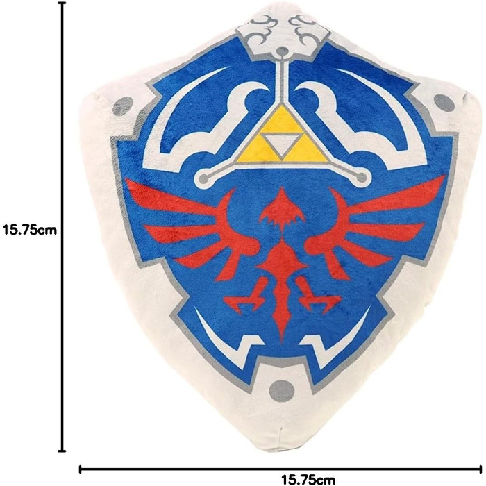 Подушка-плюш The Legend of Zelda Трифорс у формі щита, 40 см, San-Ei, багатокольорова