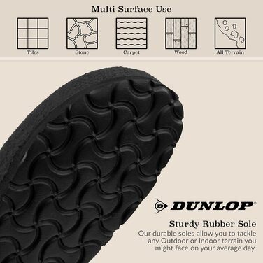 Тапочки жіночі Dunlop з антиковзкою підошвою, чорні, 37-41