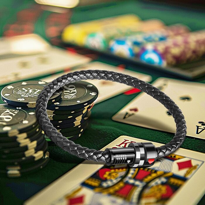 Чоловічий браслет з плетеної шкіри та магнітним застібкою (чорний). Подарункова коробка в комплекті