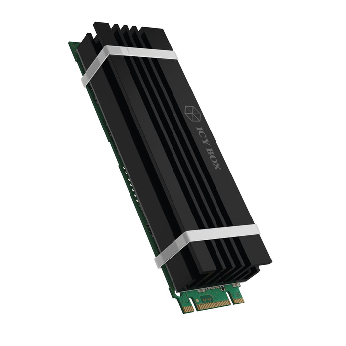 Охолоджувач для M.2 SSD ICY BOX, 2280, без вентилятора, з алюмінію, чорний