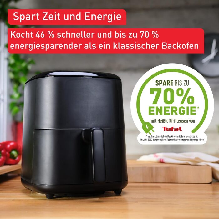 Аерофритюрниця Tefal EY2458 Easy Fry Max, 5 л, 10 програм, антипригарне покриття, сенсорне керування, енергоощадна, чорна