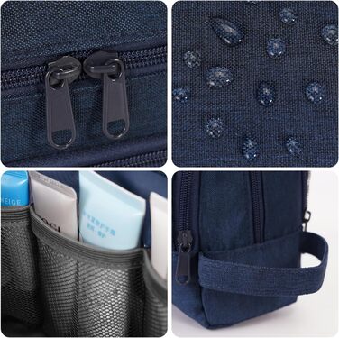 Чоловічий дорожній набір для туалетних речей WANDF, косметичка-органайзер для подорожей (Denim Pure Marineblau)