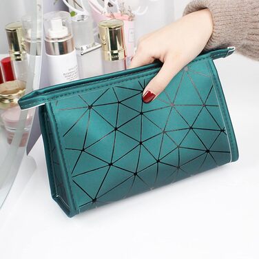 Набір косметичок на 3 шт. з блискавкою: водонепроникні органайзери для косметики та подорожей (зелені)