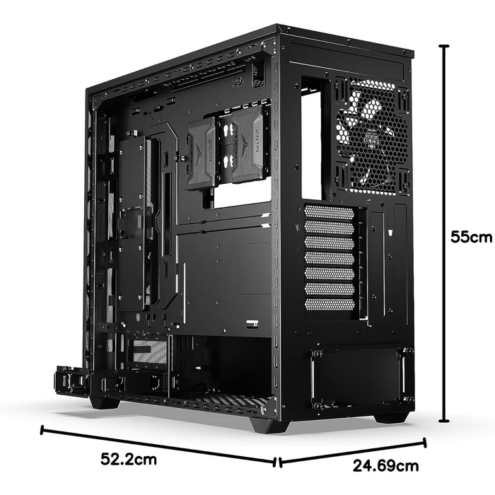 Корпус для ПК be quiet! Shadow Base 800 DX (чорний), вентилятори Pure Wings 3 140mm PWM, USB 3.2 Gen 2 Type-C, підтримка E-ATX, радіатори до 420мм, загартоване скло