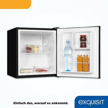 Міні-холодильник Exquisit 40 л, білий, ширина 45 см, висота 51 см, без морозильної камери, двері відкриваються зліва/справа, модель KB505-V-040E