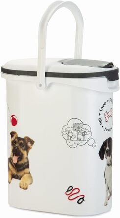 Контейнер для корму для собак Curver Love Pets 10 л – Герметичний, білий, для сухого корму (до 4 кг)