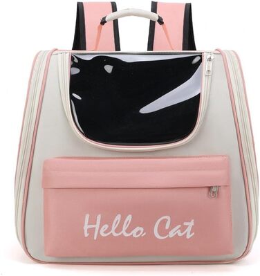 Рюкзак для котів та маленьких собак з сітчастим вікном, до 15 кг, чорний