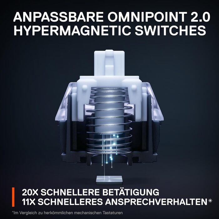 SteelSeries Apex Pro HyperMagnetic - Ігрова клавіатура з OLED-дисплеєм та RGB підсвічуванням (QWERTZ)