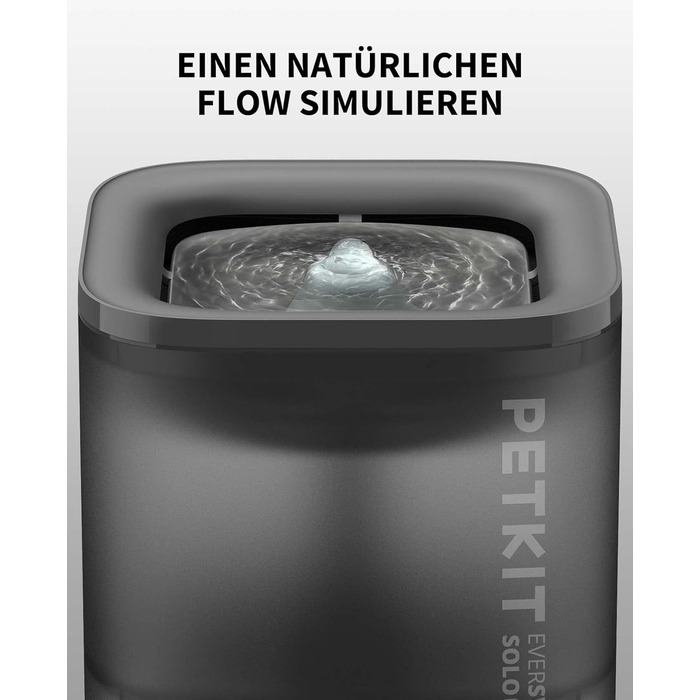 PETKIT CyberTail: Фонтанчик для котів та собак, 1.85л, LED-підсвічування, тихий, бездротова помпа, білий/темно-сірий