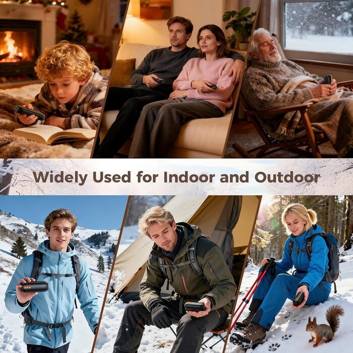 Електричні грілки для рук 2 шт., USB, з LED, 5 рівнів нагріву, до 55°C, багаторазові, для активного відпочинку, полювання, кемпінгу, зими, рожеві