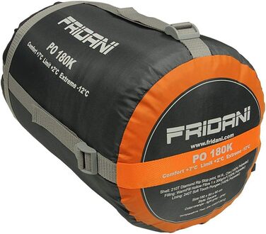 Fridani Kids Sleeping Bag PO 180x90cm XXL Comforter Sleeping Bag -12°C Orange Warm Water-Repellent Washable
