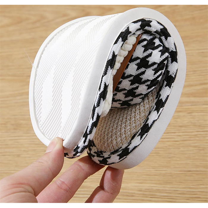 Зимові тапочки для гостей з льону, унісекс. Теплі, миючі, з антиковзким покриттям. Тапочки для дому, 36/37 EU, бежеві