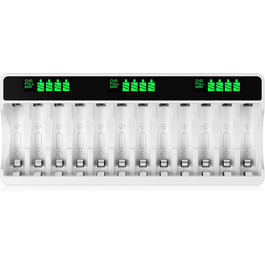 Зарядний пристрій HiQuick для акумуляторів AA/AAA з LCD-дисплеєм (12 місць)