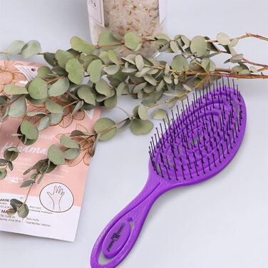Щітка для волосся Chiara Ambra без заплутування - для жінок та чоловіків - розпушувач для кучерявого та довгого волосся - екологічна розпушувальна щітка, щітки для волосся - (слива)