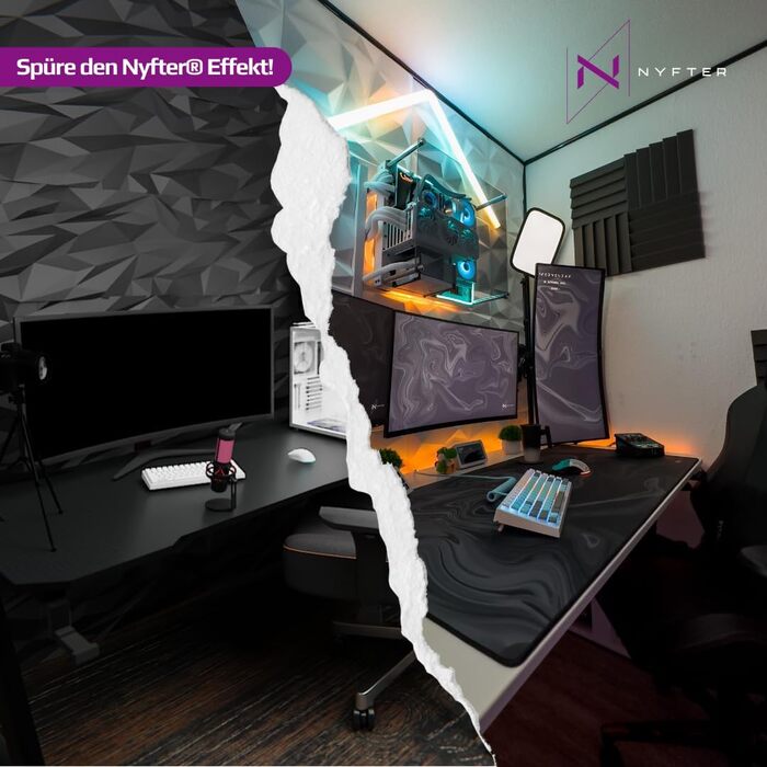 Механічна ігрова клавіатура NYFBOARD GEN2 (98%, Black) з Gateron Yellow, ISO DE Layout, RGB підсвітка, Hot-Swappable