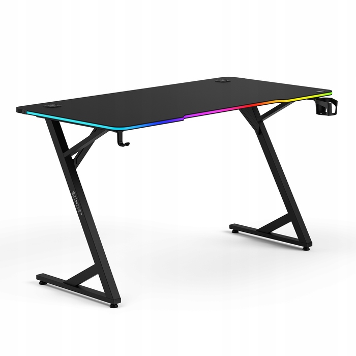 Ігровий комп'ютерний стіл Sense7 Volt з RGB LED підсвіткою, 140x70 см