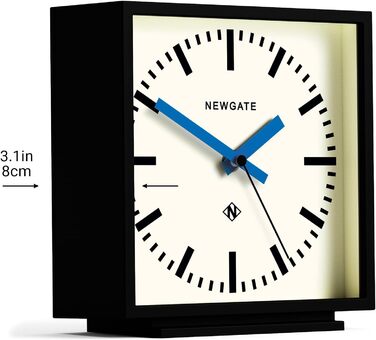 Настільний годинник NEWGATE Amp Silent Sweep без тиканя, сучасний камінний годинник для вітальні, офісу, синій циферблат у стилі вокзалу