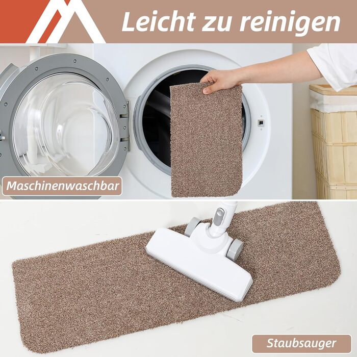 Компактні килимки для сходів COSY HOMEER, 15 шт., 70x22 см, самоклеючі, машинне прання, 100% поліестер, TPE-підкладка, безпека для дітей та домашніх тварин, бежевий колір