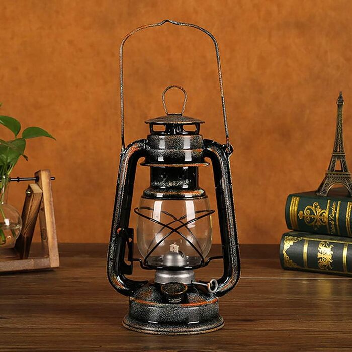 Вінтажна керосинова лампа POFET, ретро настільна олійна ліхтар-лампа для дому, саду, кемпінгу, жовта