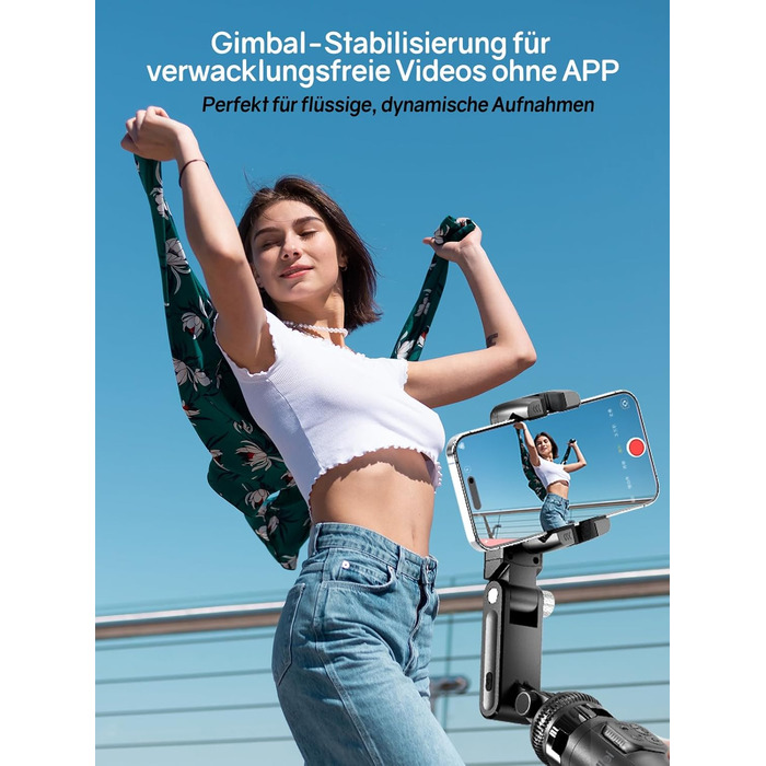 Штатив для смартфона Rollei з автоматичним відстеженням обличчя та стабілізацією відео 360° | Gimbal для TikTok Live Streaming