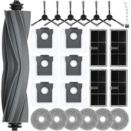 Набір аксесуарів для робота-пилососа Dreame L20 Ultra: 2 щітки, 6 мішків, 4 мокрі серветки, 4 HEPA-фільтри, 4 бічні щітки, 1 щітка для очищення
